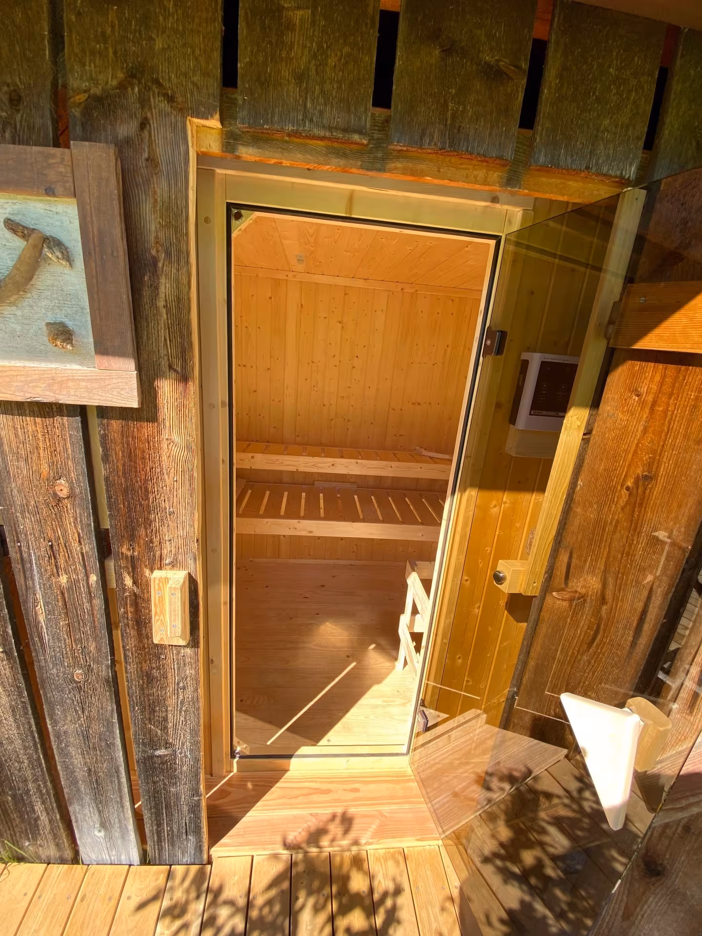 Sauna-Anbau an der Terrasse vom Heimeli Chalet